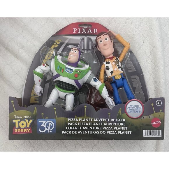 Pixar Toy Story Buzz and Sheriff Woody 7" Pizza Planet Adventure Figure Set - Picture 1 of 3